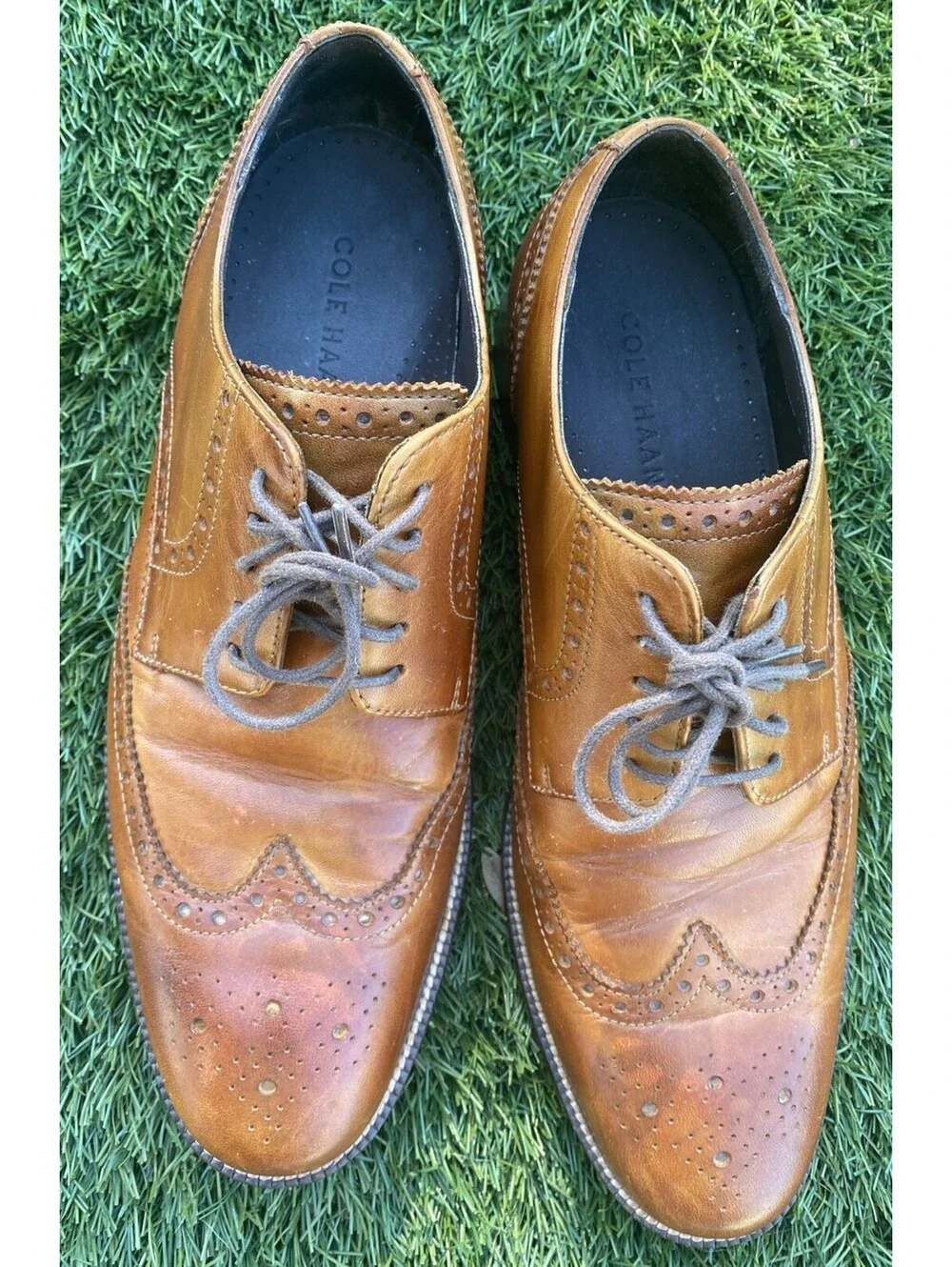 Cole Haan Mens Hamilton Grand Wingtip Oxford Brown Dress Shoes Size 8 M